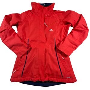 Salomon Advanced Skin Dry 10k Snow Ski Powder Vents Jacket Red Women’s Sz S